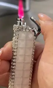 Pink Flame Torch Lighter That Lasts A Lifetime New And Refillable rhinestone