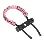 Archery Bow Wrist Sling, Adjustable Compound Braided Wrist Strap, Pink Black