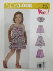 New Look 6357 Toddler Dress Shrug Top Shorts Bloomers Size 1/2 1 2 3 4 Uncut