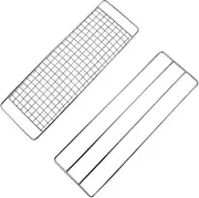 BEBEMOKO Camping Grill Mesh Stainless Steel Grill Rack Barbecue Radiating Rack Outdoor Baking Net Perfect for Steak Pork Seafood Pizza More 1 Set