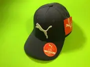 PUMA Stretch Fit Adult Hat Size L/XL Navy Blue w/White
