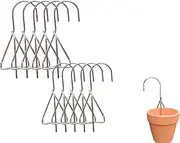 Nagyphgar 10 Pack Flower Pot Holders - Clay Pot Hooks, Iron Plant Hanger Hooks for Flower Baskets, Pot, Bird Feeders, Wind Chimes, Lanterns, Rustproof Iron Hangers for Hanging Floral Baskets