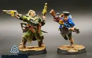 Painted Kal Jericho and Scabs for Necromunda collection miniatur
