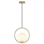 Mercator Edith Suspended Opal Glass Ball Pendant Light