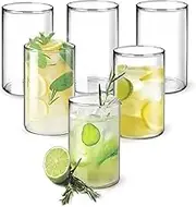 Borosilicate Crystal Clear Water Dinking Glasses - 330 ml Set of 6 Heat Resistant