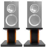 (2) 8” Wood Bookshelf Speaker Stands For KEF R300 Bookshelf Speakers