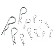 Pinnacle 3/16 - 7/16" Zinc Plated Assorted R Clip - 12 Pack