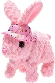 Realistic Bunny Toy, Simulated Rabbit Figure, 7.48x6.69x3.15inches, Interactive Walking Pet, Electronic Cashmere Plush, Accessory Included, for Ear Shaking Action, Easter Surprise