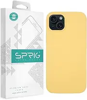 SPRIG Compatible with iPhone 15 Liquid Silicone Magnetic Designer Back Case Cover with Camera Protection Drop Tested Shock Proof for Boys and Girls Light Yellow