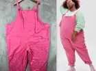NWT Lucy & Yak Atlas Organic Dungaree Overalls Pink Bubble Size 2XL Women Cotton