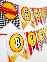 Fireman Party Happy Birthday Banner