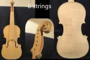 Strad style unfinished 6strings violin 4/4,rare flame maple back #13125