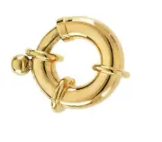 14K Solid Gold or .925 Silver 12-18mm Jumbo Spring Ring Heavy Luxury Clasp Chain