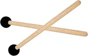 SWOOMEY 2Pcs Percussion Instrument Drum Mallet Rubber Head Small Singing Bowl Stick Beech Handle for Drums and Percussion Practice
