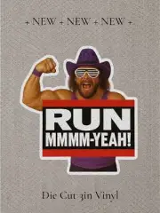 Run Mmmm-Yeah! Sticker – Funny Wrestling-Inspired Vinyl Decal for Laptops, Cars