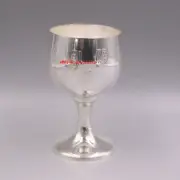 Solid 999 Fine Silver Wine Cup Lucky 福 Pattern Chinese Drinking Cup 95mm H