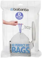 Waste Bags Dispenser Pack D, 40 Pcs, 15-20 Litre, White