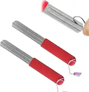 Pack of 2 Dart Sharpener, Dart Sharpener, Fish Hook Sharpener, Sharpener, Hook Sharpener, Portable Double-Sided Hook Sharpener Whetstone with Handle and Hanging for Outdoor Fishing (Red)