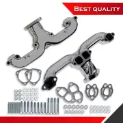 Cast Iron Ram Horn Exhaust Manifolds Suit Chevy SBC 283 305 327 350 383 Chromed