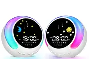 Bluetooth Smart Speaker Alarm Clock Wake Digital Clock with Sunrise White Noise Machine Night Light Voice Monitoring