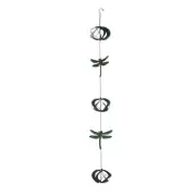 Metal Verdigris Dragonfly Wind Spinner Chain Kinetic Garden Sculpture Home Decor