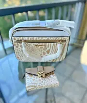 Michael Kors Jet Set Large Leather EW Zip Chain Crossbody Bag+Flap Bifold Wallet