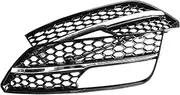 Honeycomb Mesh Style Front Bumper Fog Lamp Cover Grills Fog Light Grille Compatible For Audi A3 Hatchback 2013-2016 Black & Silver