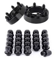 2pc 6x5.5 Hub Centric 1.25" Inch Wheel Spacers For Toyota Trucks + 24 Black Lugs (for: Toyota)