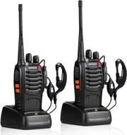 Walkie Talkies Rechargeable Long Range Two-Way Radios with Earpieces,2 (2 Pack)