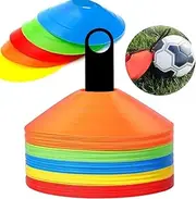 50PCS Training Disc Cones Sets, Agility Soccer Cones Multi Color Sports Space Markers for Football, Kids, Field Markers (5 Colors)