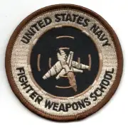 NAVY FWS FIGHTER WEAPONS SCHOOL GRADUATE DESERT EMBROIDERED HOOK & LOOP PATCH