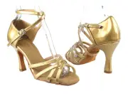 Latin Salsa Very Fine Competitive Ballroom Dance Shoe SERA1606 Pearl Gold