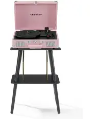 Cruiser Bluetooth Portable Turntable - Blush Pink + Crosley Entertainment Stand Bundle