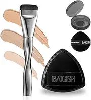 Makeup Sponge 1 Powder Puff + 1 Smooth Foundation Brush for Liquid, Cream and Makeup, Super Soft, Latex Free, Seamless Flawless Soft Setting Couple Set