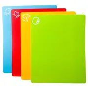 4-Pack Color Coded Cutting Boards Food Grade PP Plastic Chopping Mats (38x30.5cm)