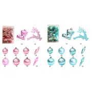 60PCS Christmas Ball Ornaments Set Hanging Christmas Ball Baubles for Xmas Tree Holiday Party Decorations -Acid Blue and Pink