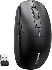 [UGREEN] Wireless Gaming Mouse, 2.4G Ergonomic Optical, 5 Adjustment Levels 5000 DPI, 5 Programmable Buttons Lightweight Rechargeable Bluetooth for Laptop, PC, Computer, Chromebook, Notebook
