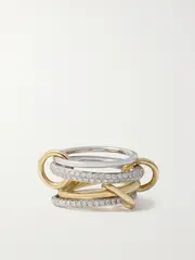 [Spinelli Kilcollin] Spinelli Kilcollin - Vega Set Of Four Sterling Silver And 18-karat Gold Diamond Rings - 6 6 Gold