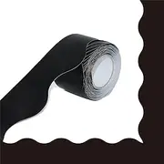 60 Feet Bulletin Board Borders, Pure Black Scalloped Rolled Border Trim Board Border with Wavy Line Design Decoration for School, Classroom & Offices