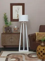 white ZED floor *WORKING* LAMP light LIVING ROOM diorama 1/6 for BARBIE