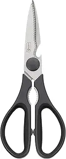 [Lurch] 10019 Kitchen Scissors/Utility Scissors with Integrated Bottle Cap Opener, Detachable Stainless Steel and Plastic, Black