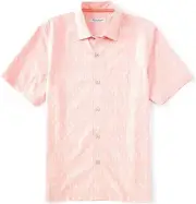 Tommy Bahama Men's, Geo Fronds Camp Short Sleeve Shirt, Coral Reef, S