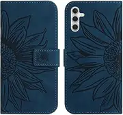 Compatible with Samsung Galaxy A13 5G Cover,Compatible with Samsung Galaxy A13 5G Flip Kickstand Card Slots Magnetic Closure Phone Case Blue