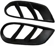 Carbon Fiber Front Bumper Air Vent Outlet Cover Trim Compatible for Benz W205 C43 C180 C200 Sport 2015-2019 Fog Lamp Frame Parts(FRP Unpainted Black)