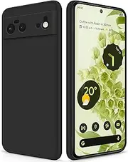 [GiiYoon] Silicone Case Compatible with Google Pixel 6, Full Body Silky Soft Touch Phone Case with Camera Protection, Shockproof Cover with Microfiber Lining, Black