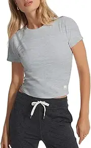 [Fioboc] Short Sleeve Workout T Shirts Ultra-Soft Baby Tees for Women Fitted Athletic Crop Tops XS-2XL