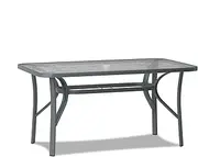 ALFORDSON Outdoor Dining Table Rectangle, Garden Patio Furniture with Patio Desk for Outdoor Chairs, Indoor Bar Table for Patio, Garden, Lawn, Balcony and Swimming Pool Side, 120 * 70 * 70cm, Grey