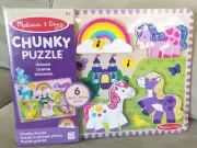 Melissa and Doug Wooden Unicorn Chunky Puzzle Unicorn 6 Piece NEW In Package