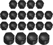 X AUTOHAUX 20pcs 17mm ID Wheel Lock Lug Bolt Nut Cover Caps Center Cover Bolt Locking Caps with Clip Tool Set for Audi Black