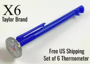 Taylor 1" Dial Type Pocket Thermometer w/ 5" Stem 0 to 220 Degrees F Set of 6